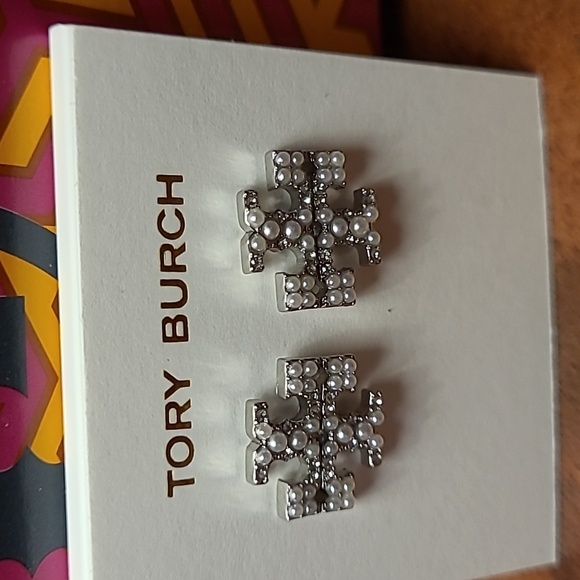 Tory Burch Silver Stud Earrings - Picture 2 of 8